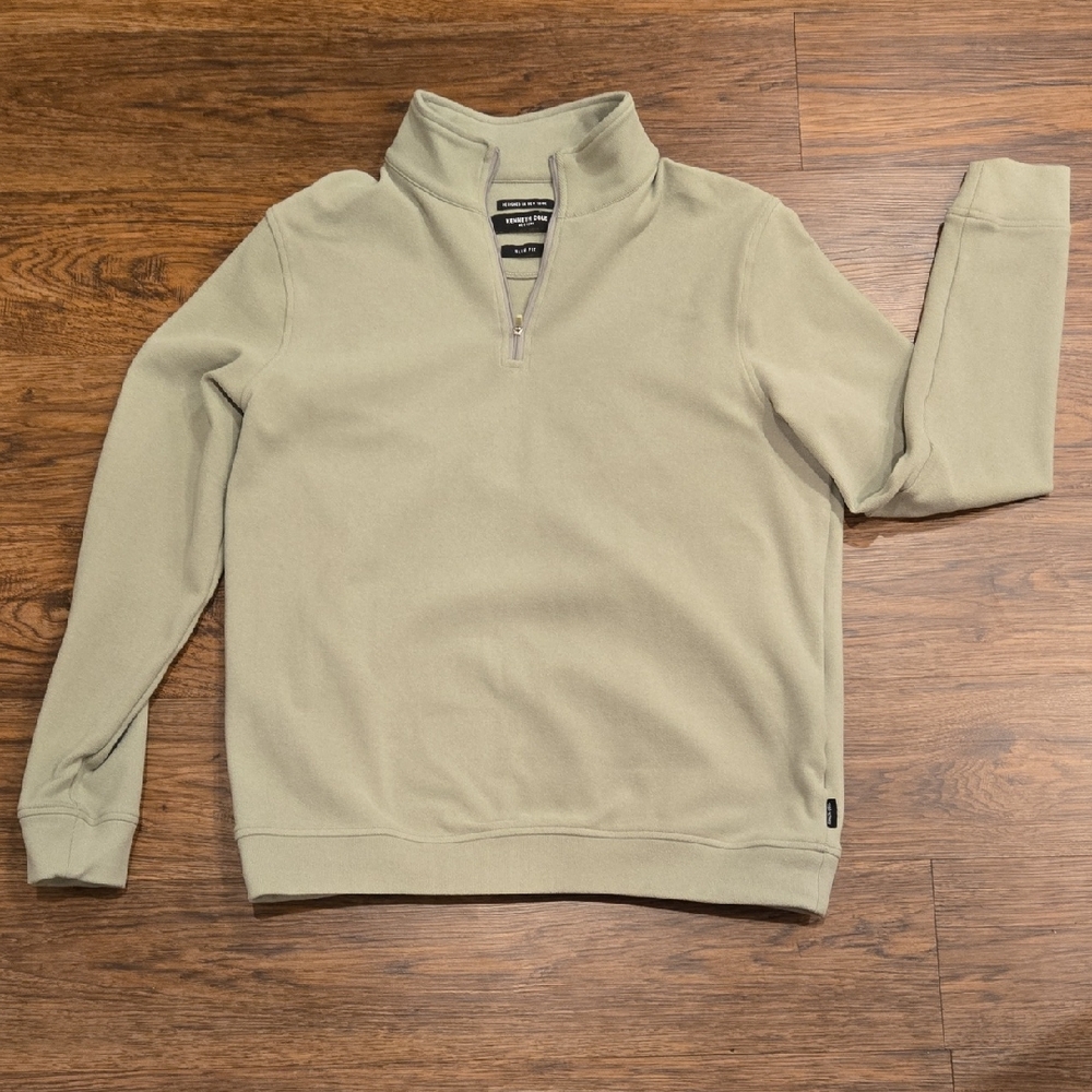 Kenneth Cole Men's Light Green Zip-Up Sweater